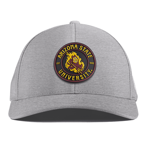 Arizona State University "Sparky's Legacy Dark" Curved Performance Heather Gray