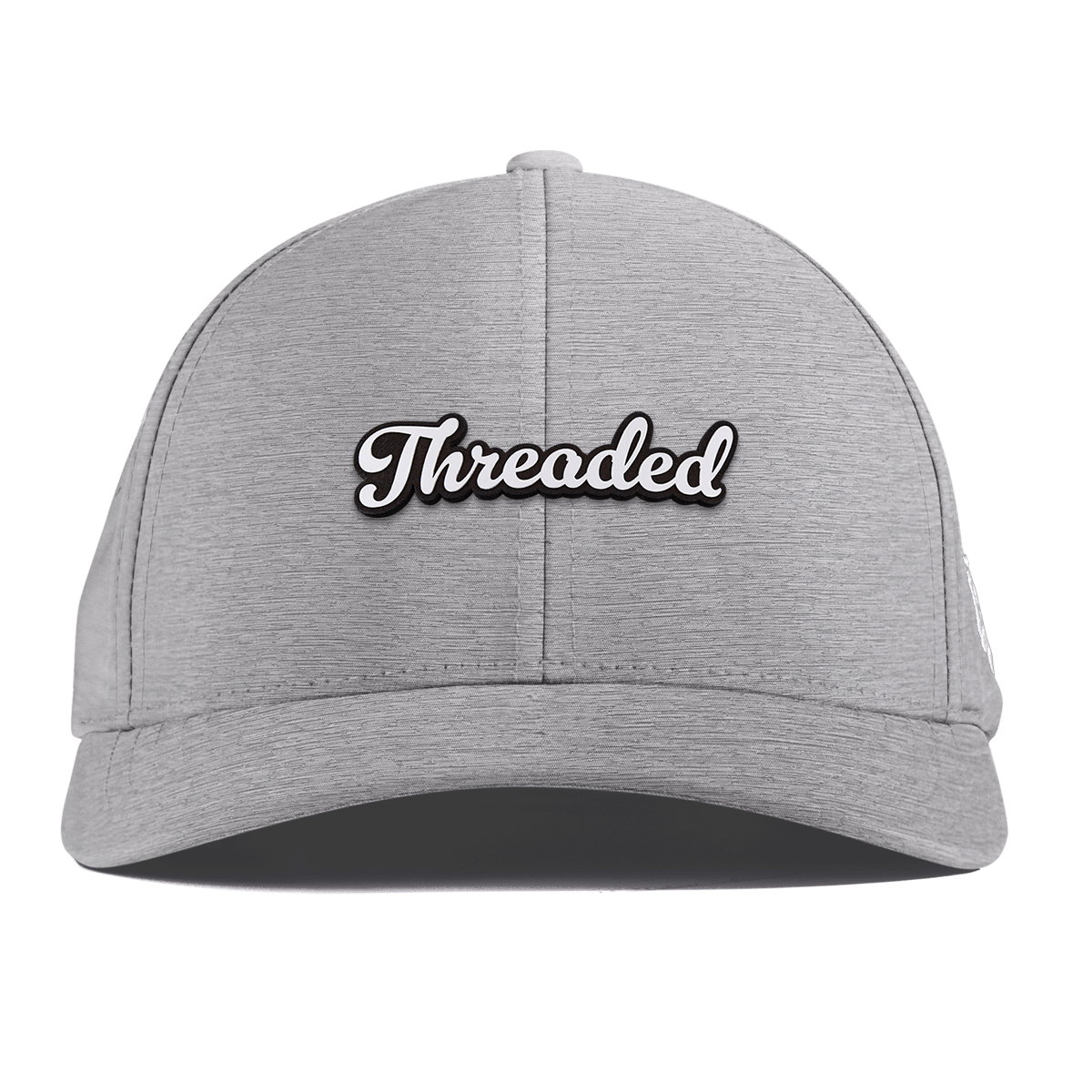Threaded Script Curved Performance Heather Gray