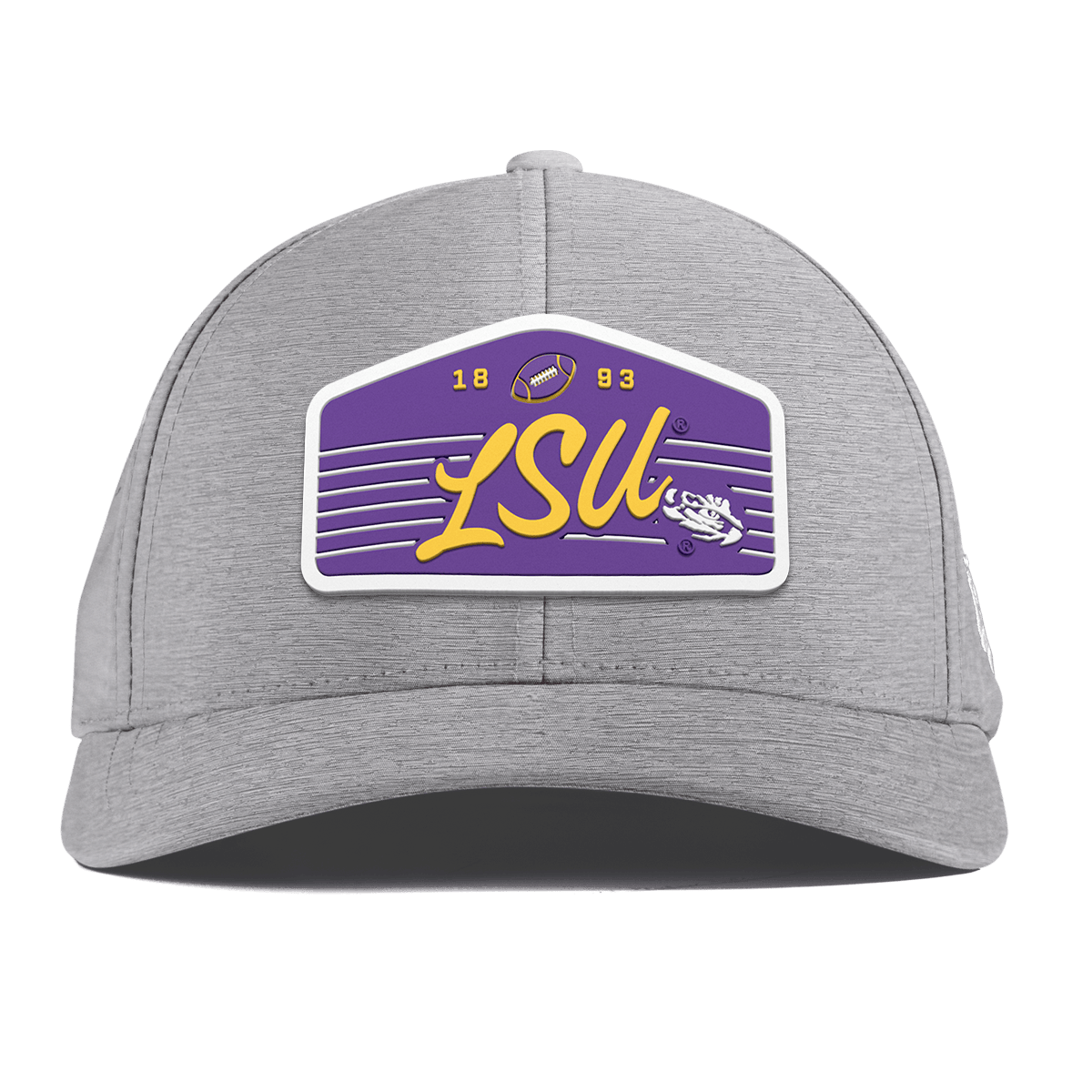 Louisiana State University "Tigers Football" Curved Performance Heather Gray