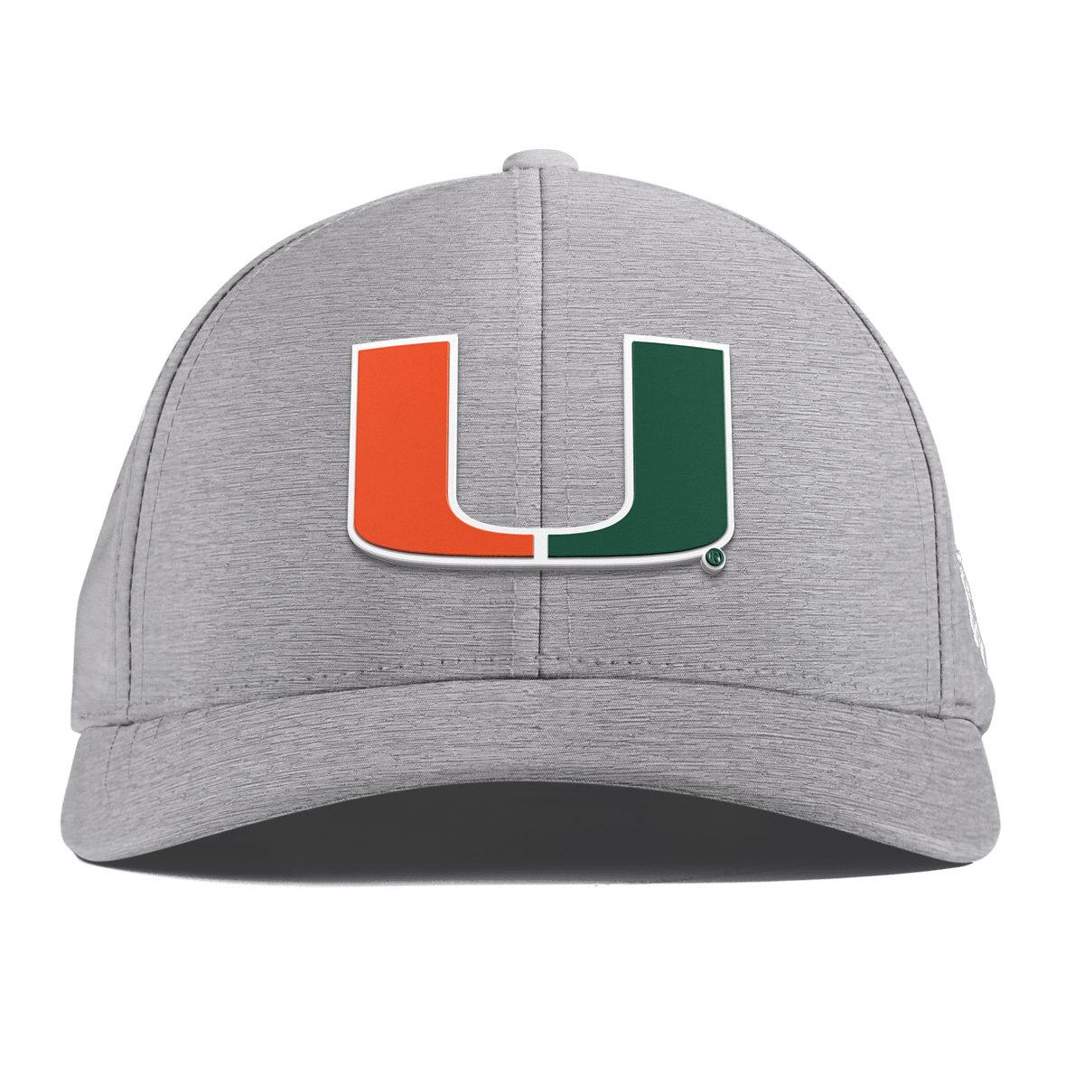 University of Miami "Miami Team Logo" Curved Performance Heather Gray