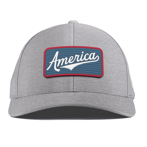 USA America Badge Curved Performance Heather Gray