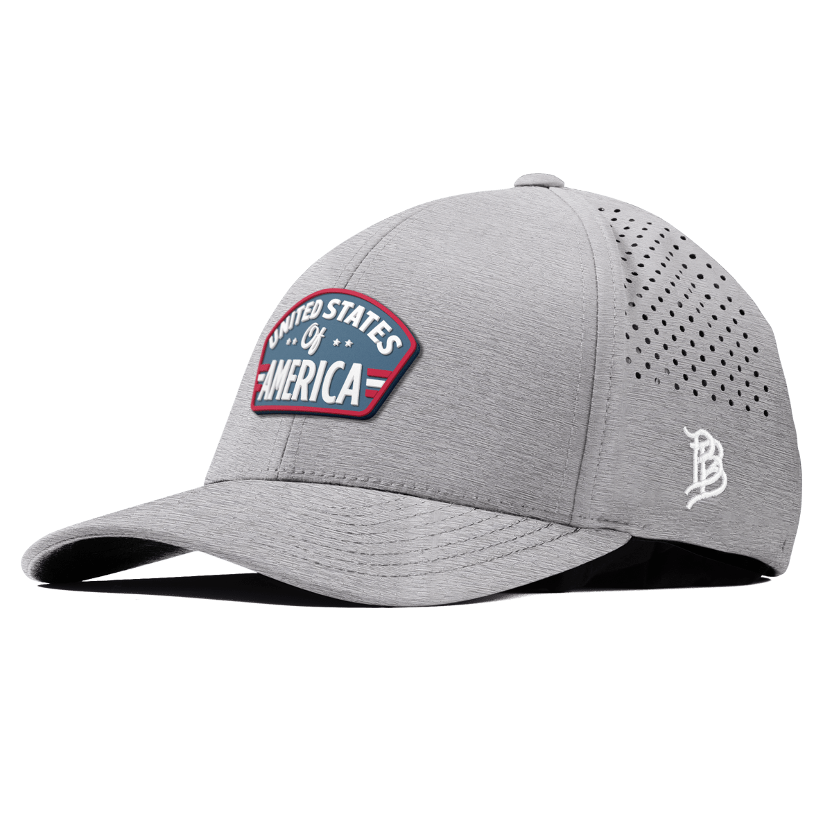 United States of America Badge Curved Performance Heather Gray