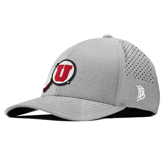University of Utah "Team Logo" Curved Performance Heather Gray