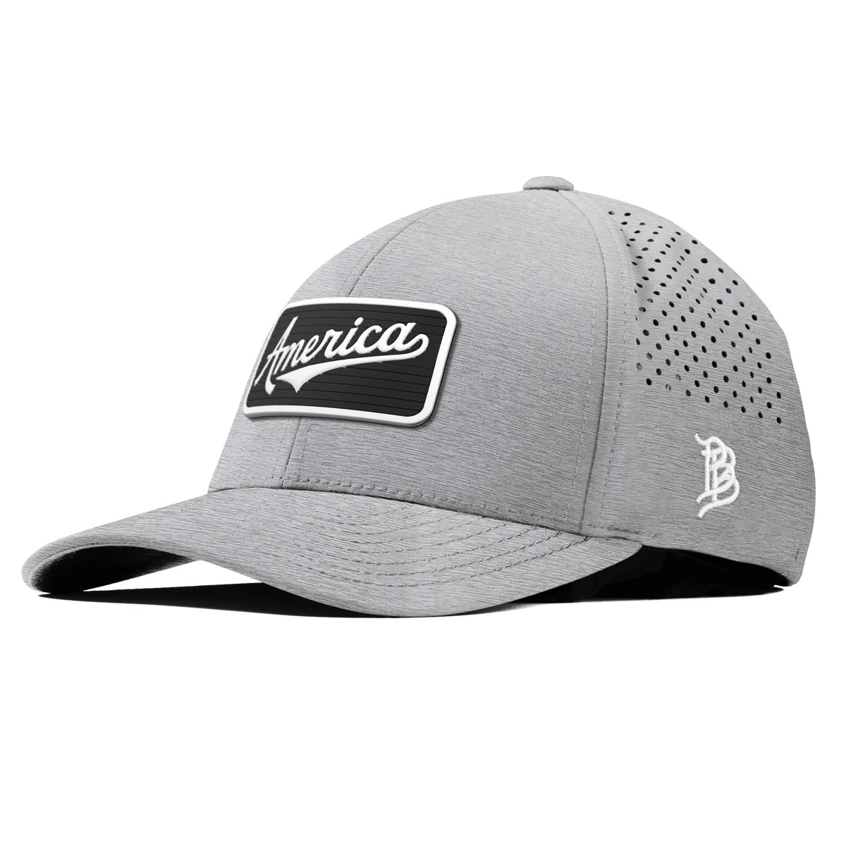 Vintage America Badge Curved Performance Heather Gray