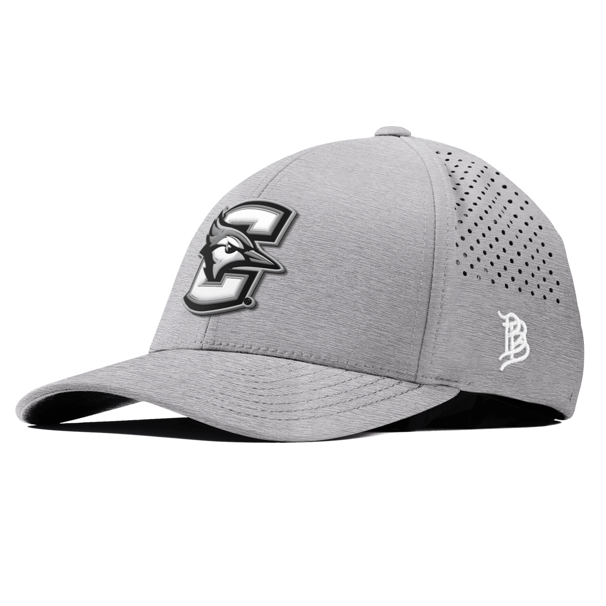 Creighton University "Vintage Creighton Block" Curved Performance Heather Gray