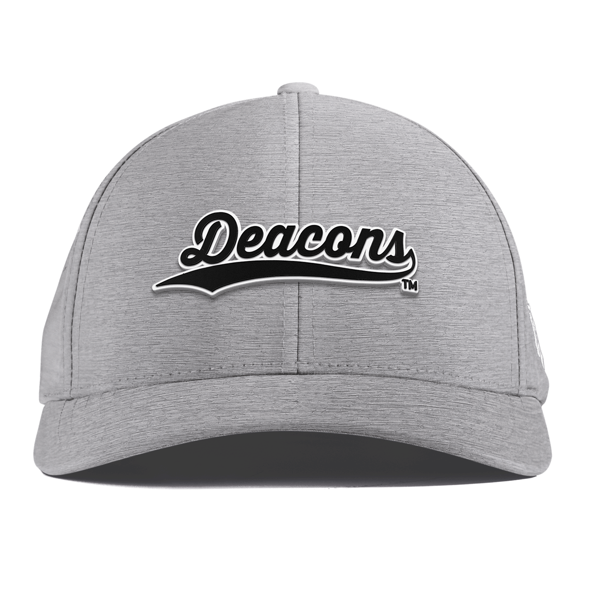 Wake Forest University "Vintage Deacons Script" Curved Performance Heather Gray