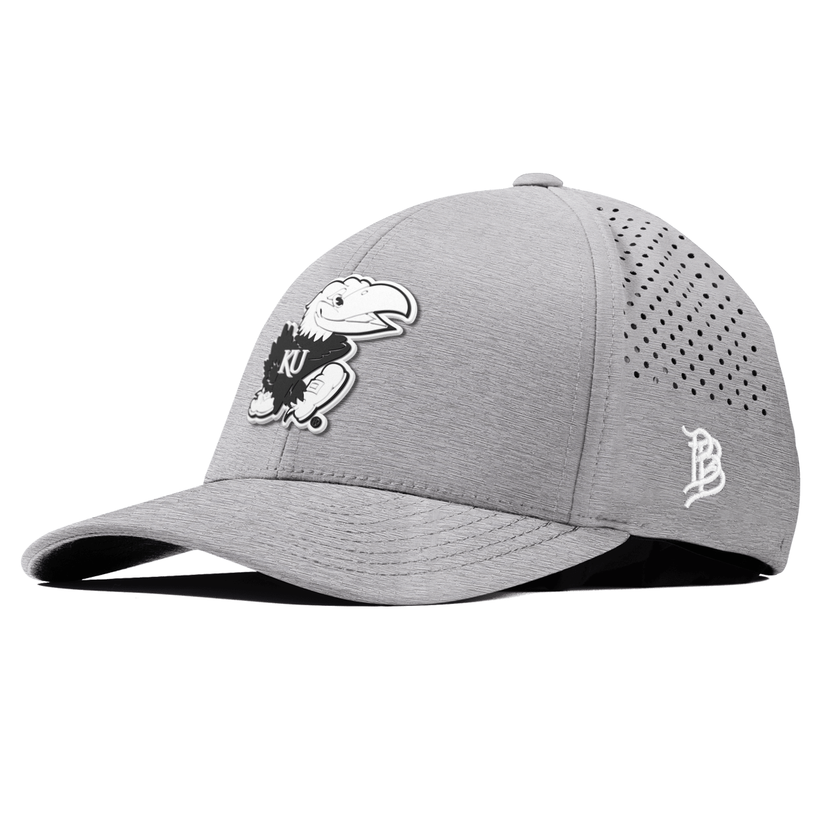 University of Kansas "Vintage Jayhawk" Curved Performance Heather Gray