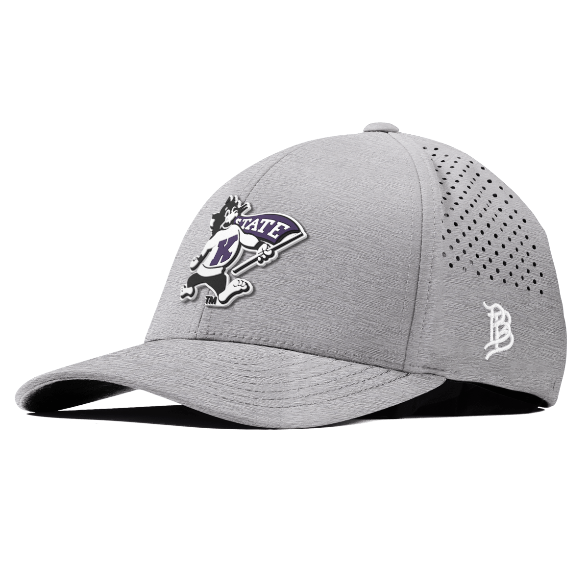 Kansas State University "Vintage Kansas State Wildcat" Curved Performance Heather Gray