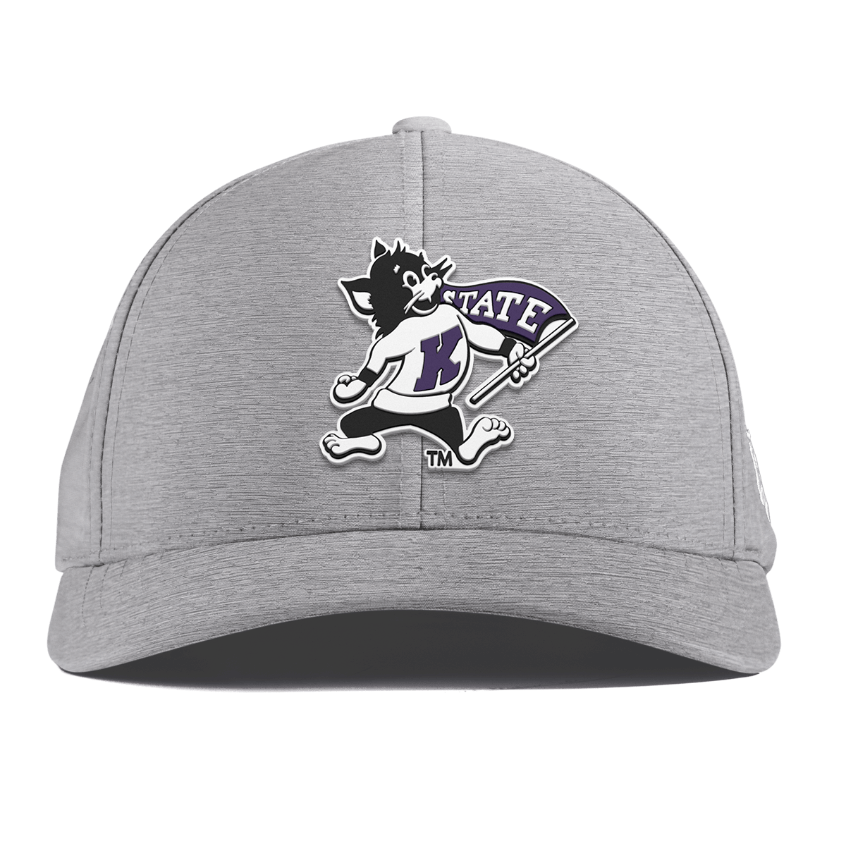 Kansas State University "Vintage Kansas State Wildcat" Curved Performance Heather Gray