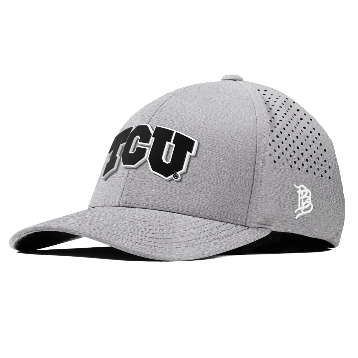 Texas Christian University "Vintage TCU Block" Curved Performance Heather Gray