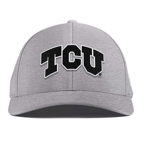 Texas Christian University "Vintage TCU Block" Curved Performance Heather Gray