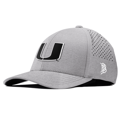 University of Miami "Vintage Miami Team Logo" Curved Performance Heather Gray