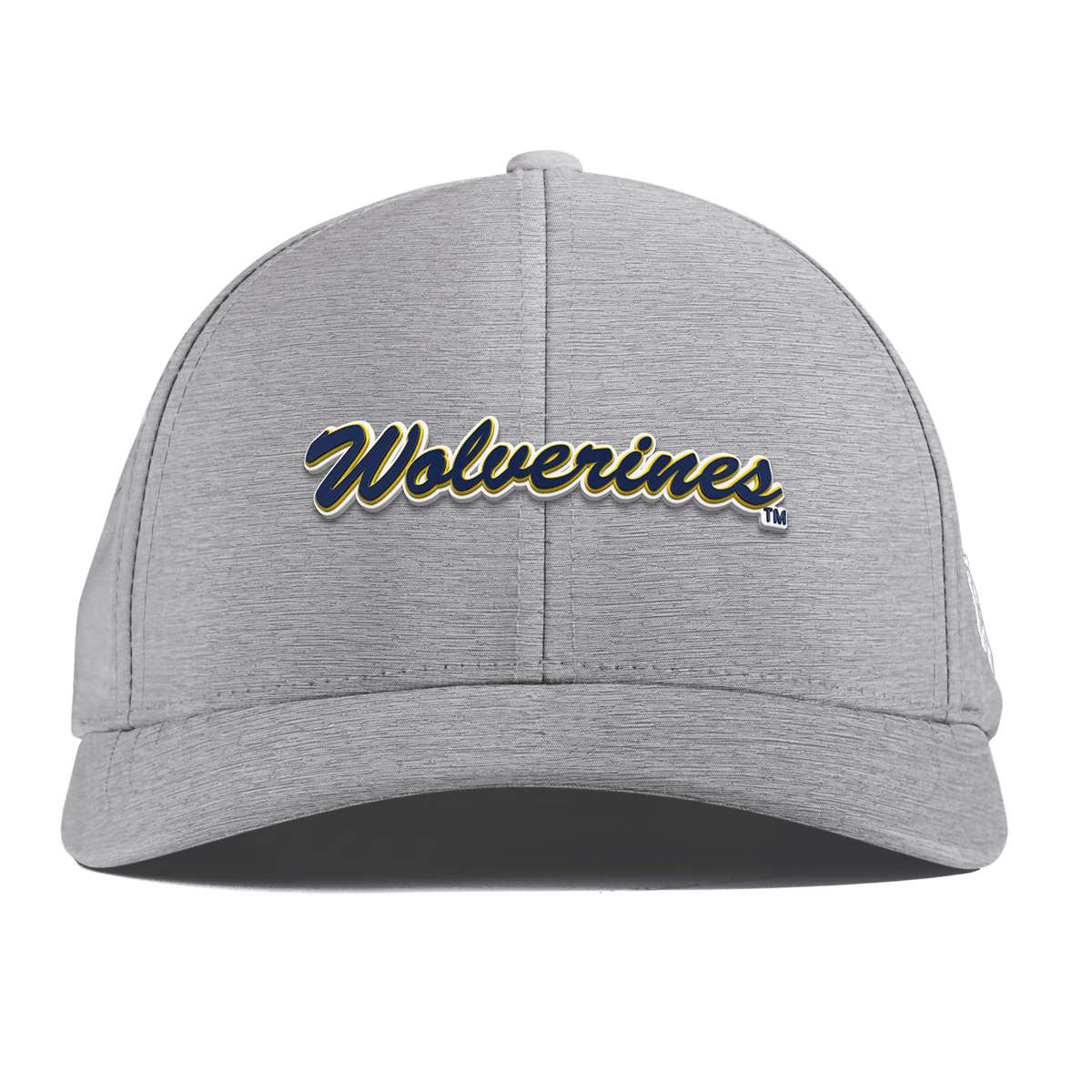 University of Michigan "Wolverines Script" Curved Performance Heather Gray