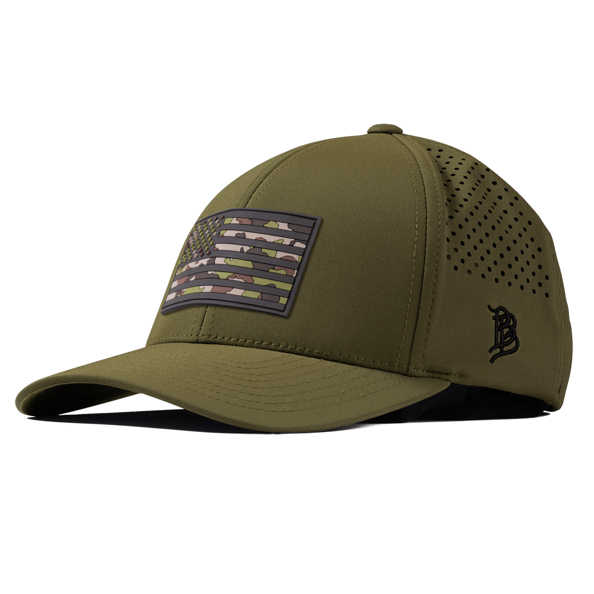 Green Camo Glory PVC Curved Performance Loden