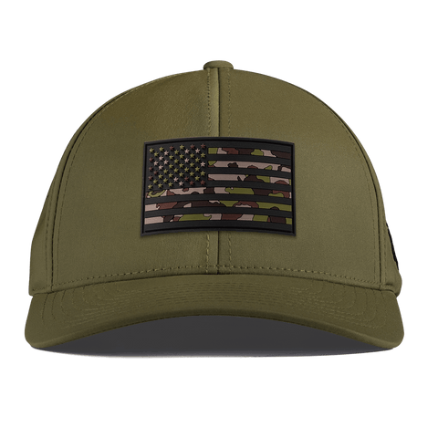Green Camo Glory PVC Curved Performance Loden