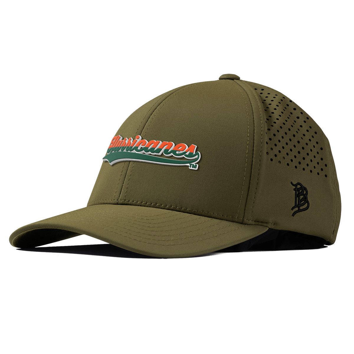 University of Miami "Hurricanes Script" Curved Performance Loden