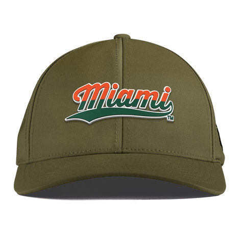 University of Miami "Miami Script" Curved Performance Loden