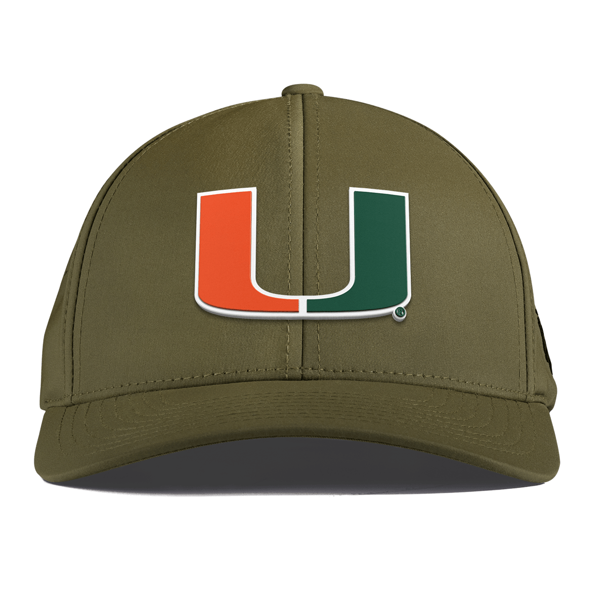 University of Miami "Miami Team Logo" Curved Performance Loden