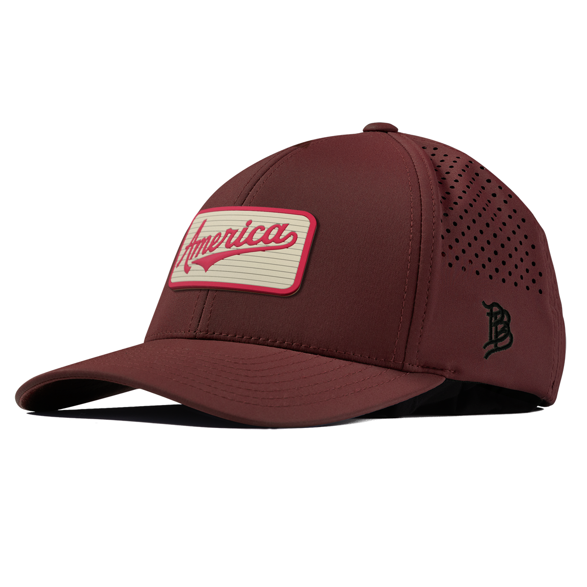 America Badge Curved Performance Maroon