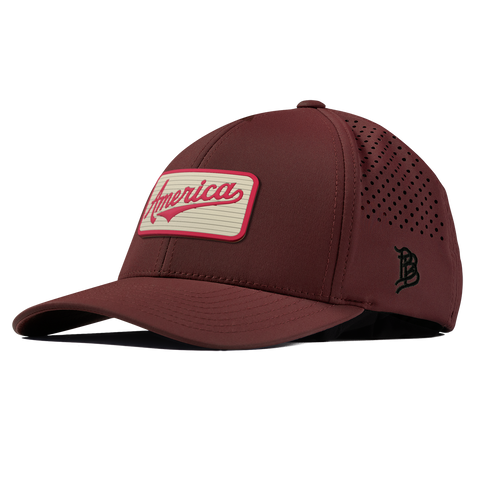 America Badge Curved Performance Maroon