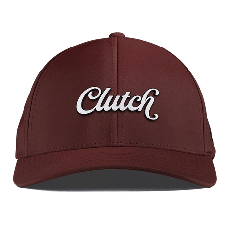 Clutch Script Curved Performance Maroon