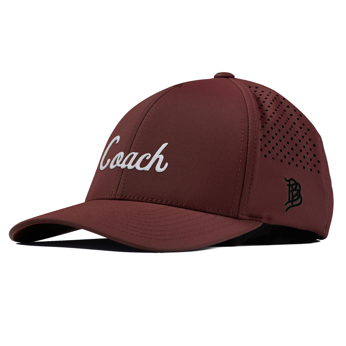 Coach Curved Performance (White Script) Back Maroon