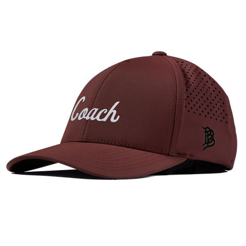Coach Curved Performance (White Script) Back Maroon