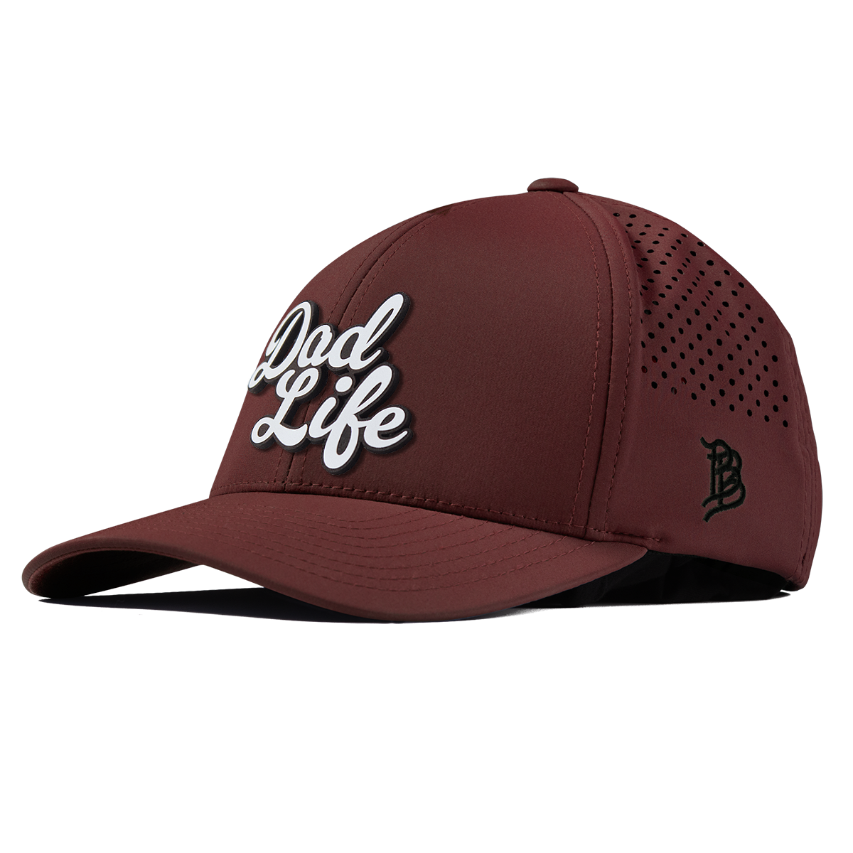 Dad Life Script Curved Performance Maroon