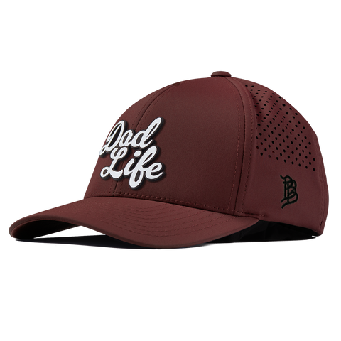 Dad Life Script Curved Performance Maroon