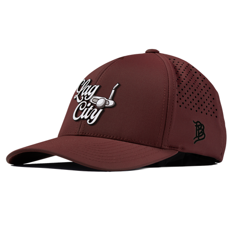 Lag City Script Curved Performance Maroon