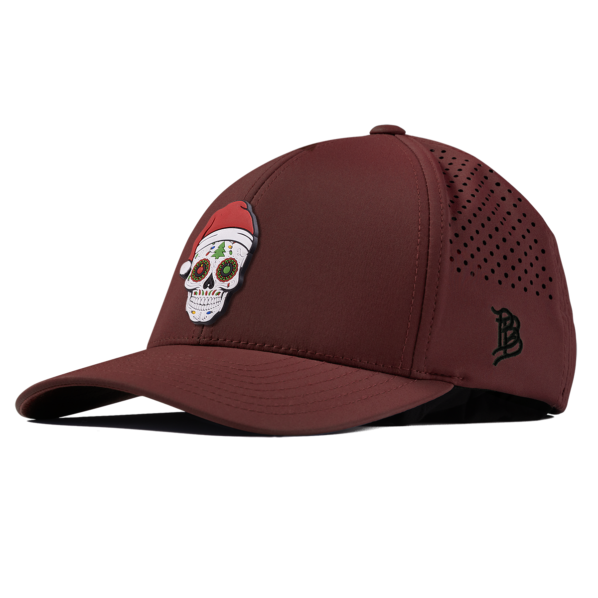 Santa Skull PVC Curved Performance Maroon
