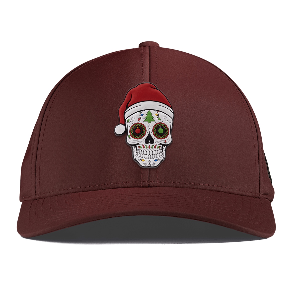 Santa Skull PVC Curved Performance Maroon