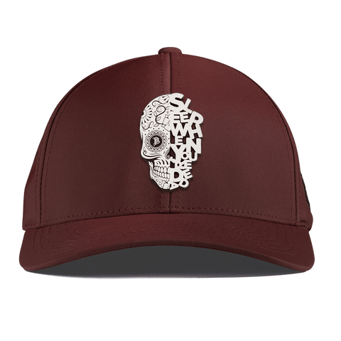 Sleep When You're Dead Skull Curved Performance Maroon