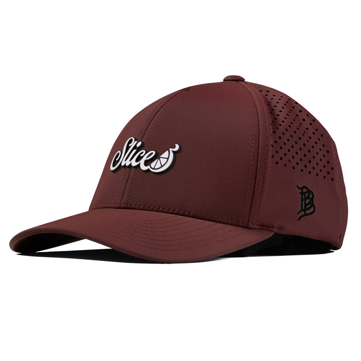 Sliced Script Curved Performance Maroon