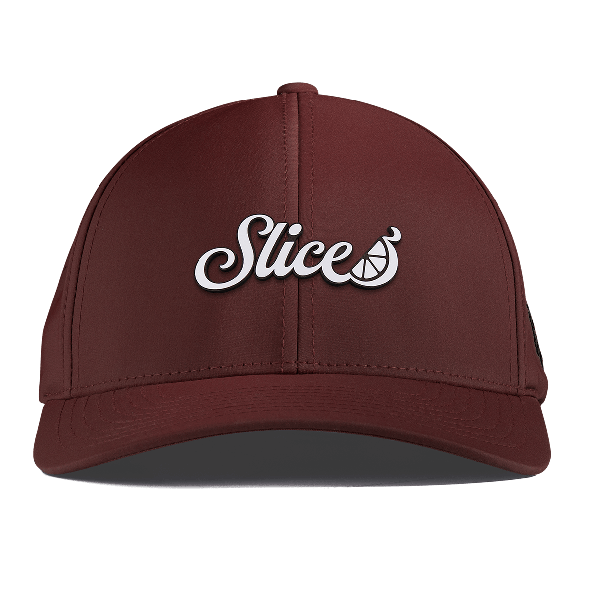 Sliced Script Curved Performance Maroon
