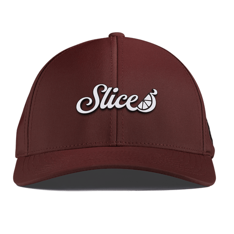 Sliced Script Curved Performance Maroon