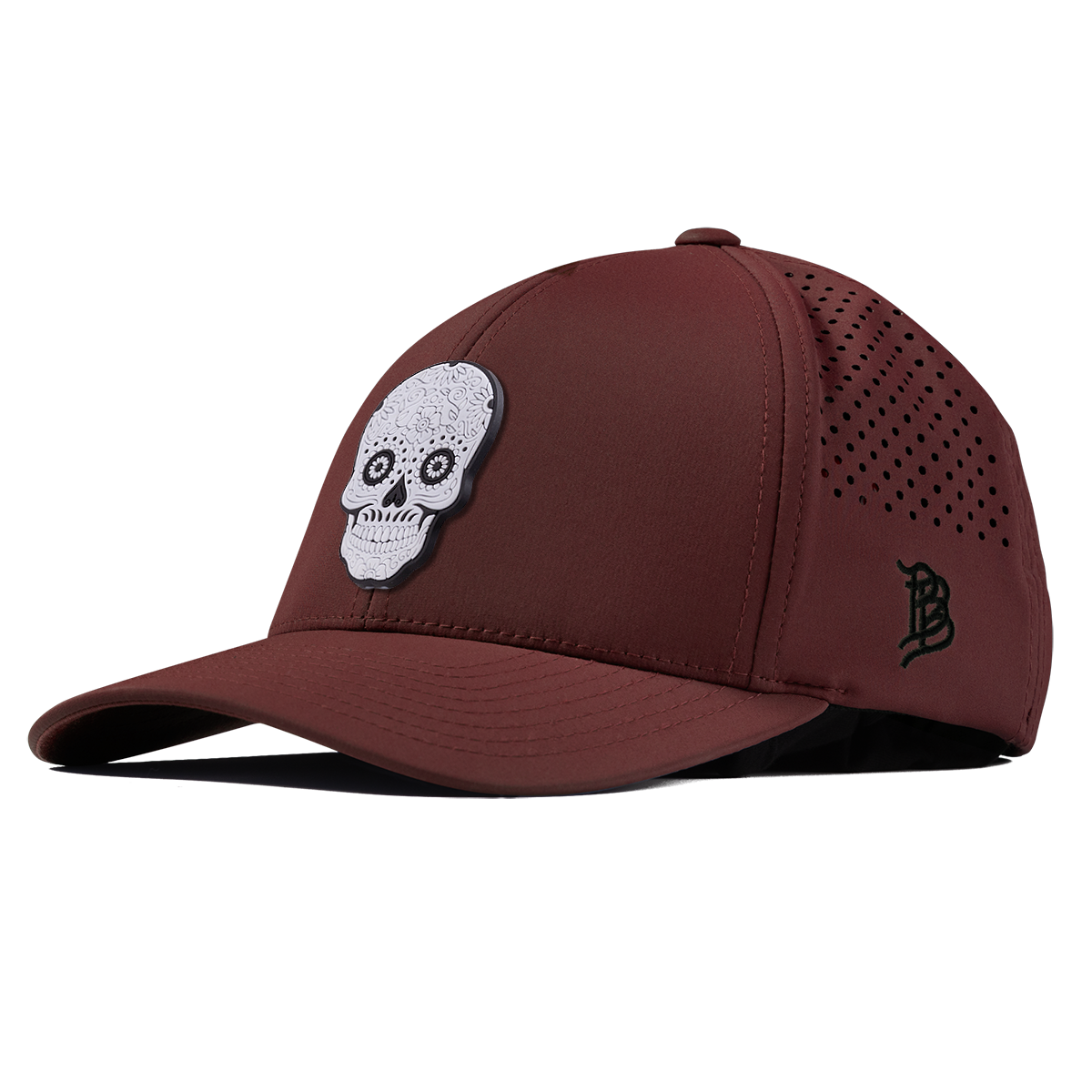 Sugar Skull PVC Curved Performance Maroon