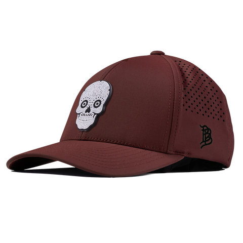 Sugar Skull PVC Curved Performance Maroon