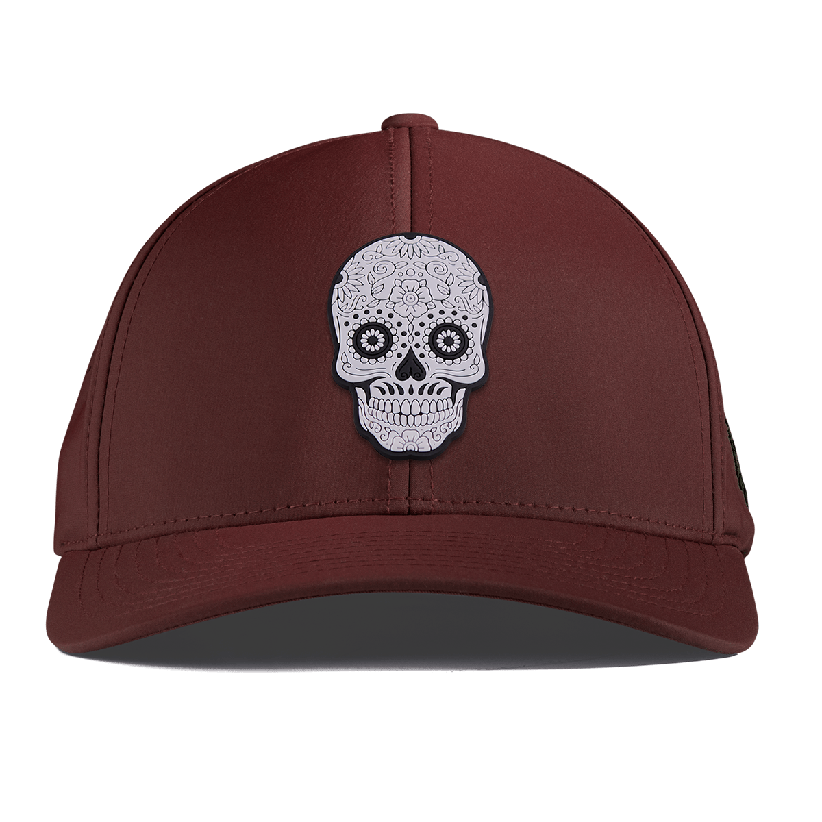 Sugar Skull PVC Curved Performance Maroon