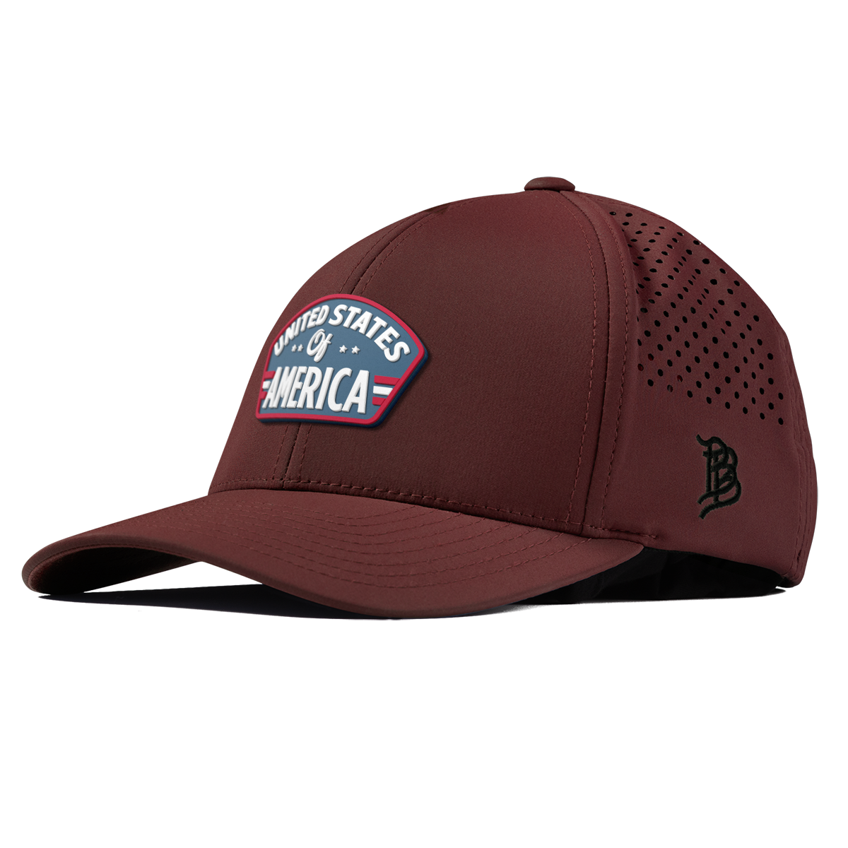 United States of America Badge Curved Performance Maroon