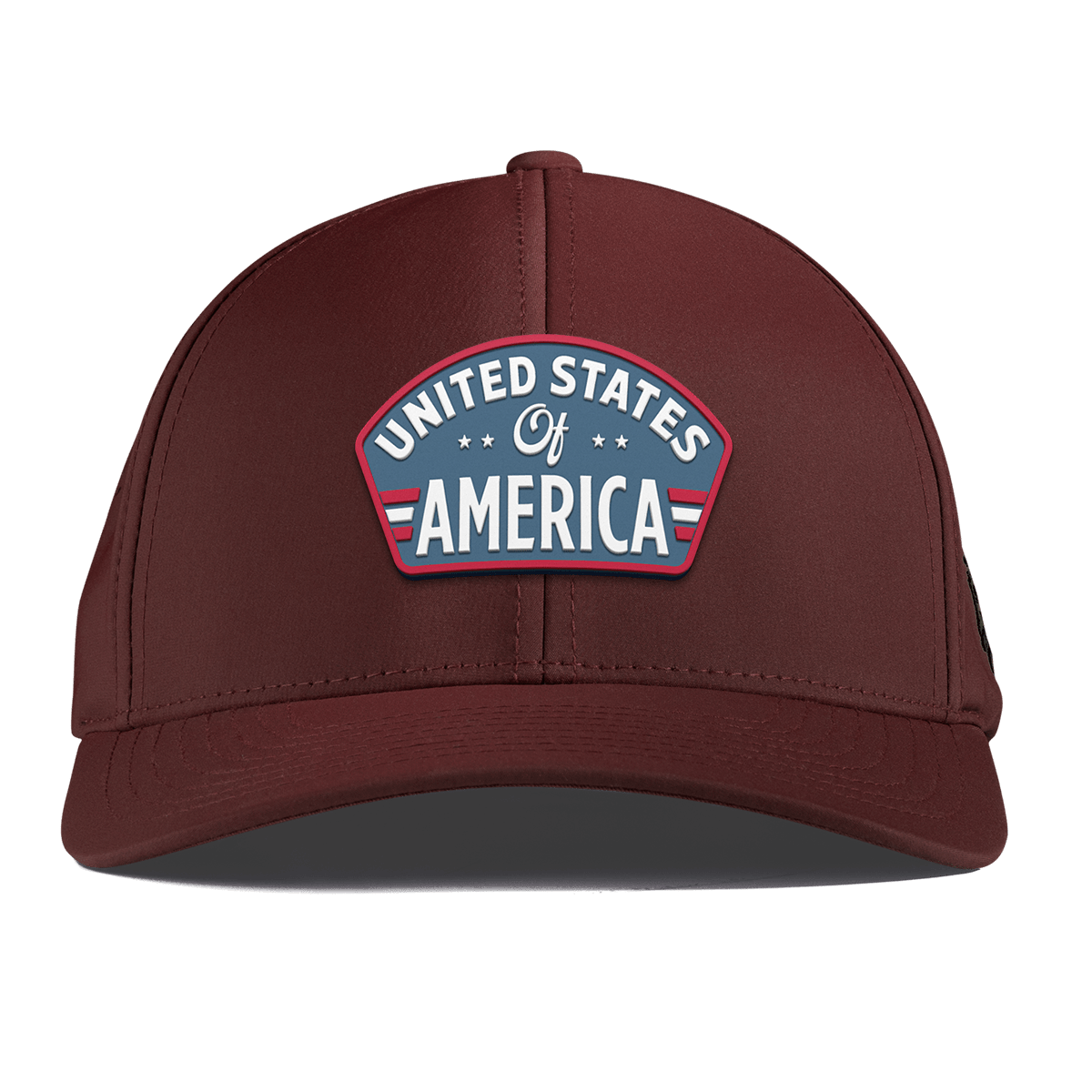 United States of America Badge Curved Performance Maroon