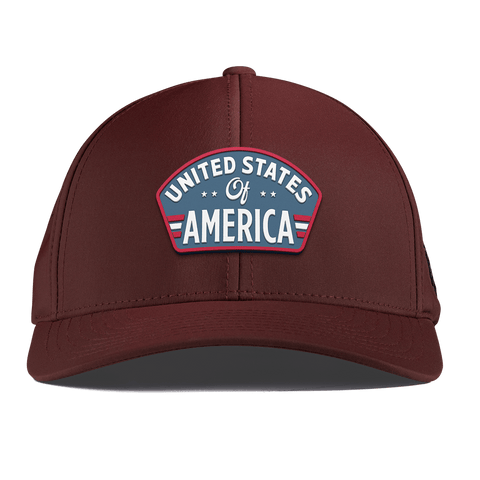 United States of America Badge Curved Performance Maroon