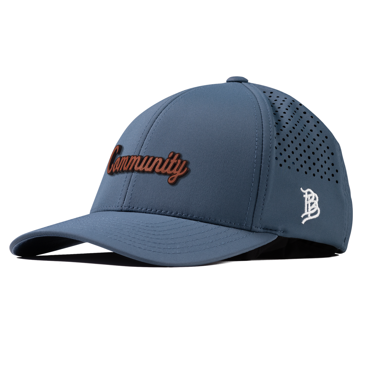 Community Script Tan Curved Performance Navy