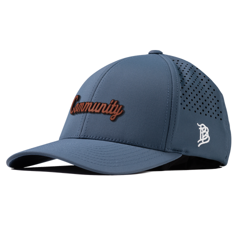 Community Script Tan Curved Performance Navy