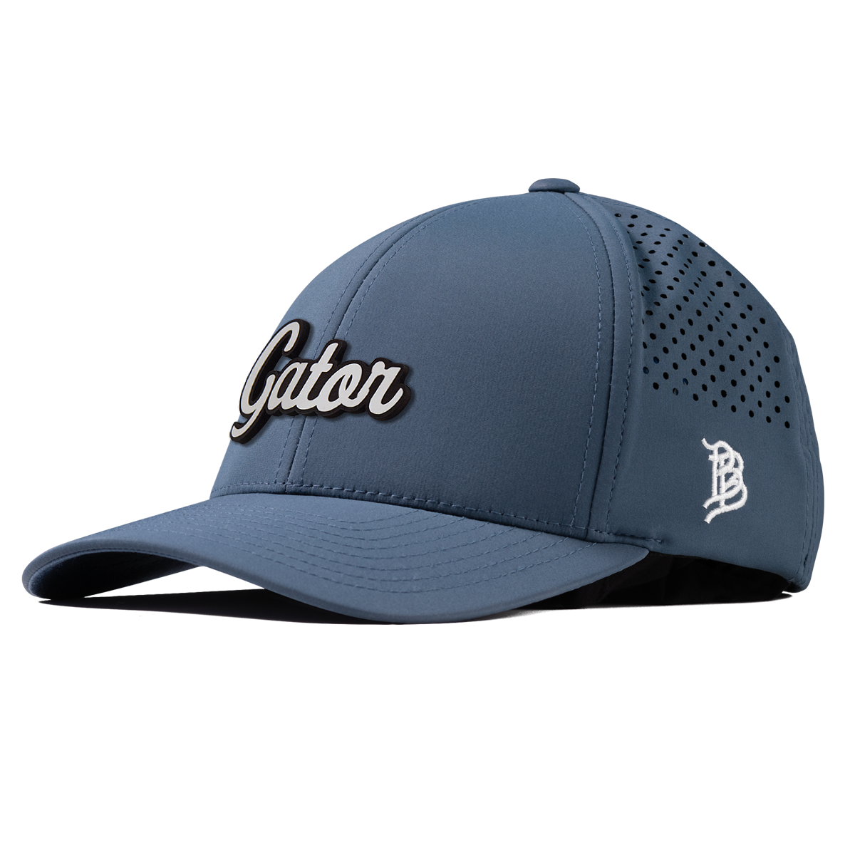 Gator Script White Curved Performance Navy