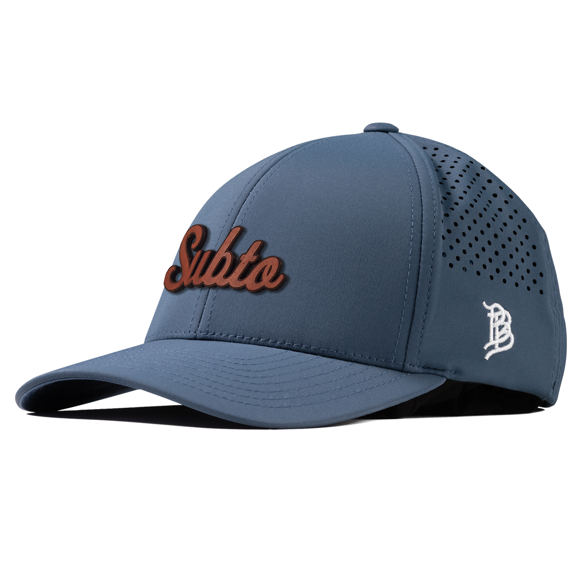 Subto Script Tan Curved Performance Navy