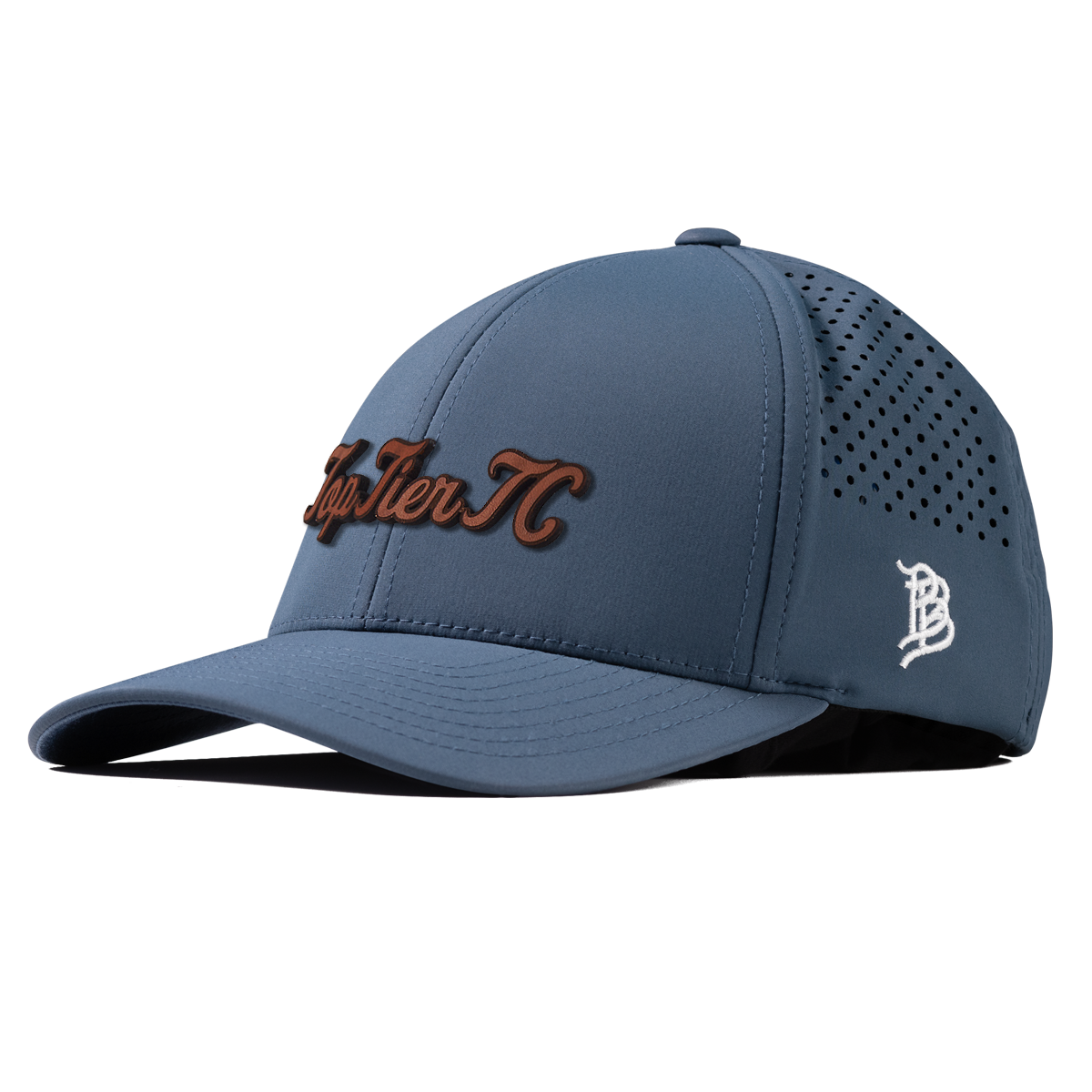 Top Tier Script Tan Curved Performance Navy