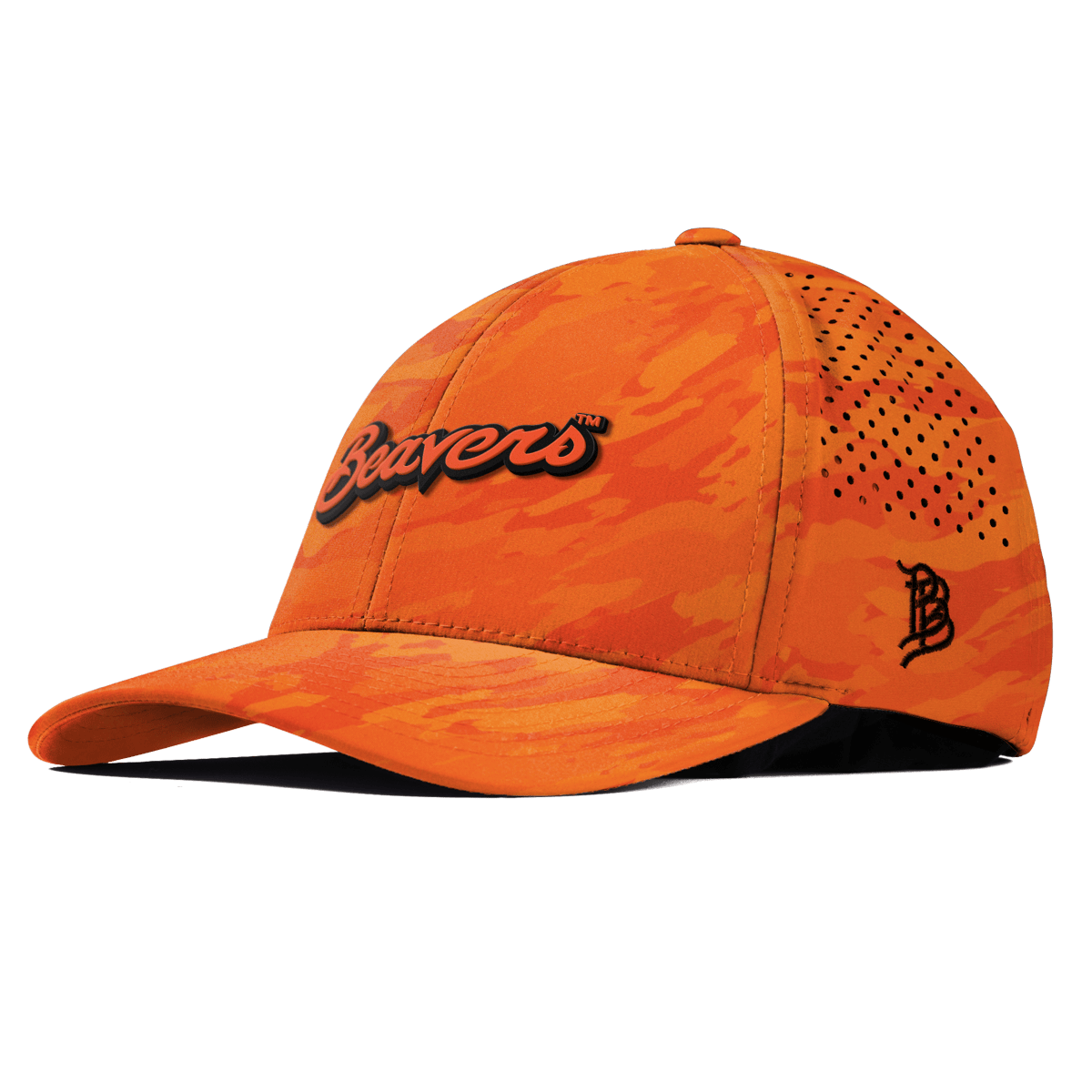 Oregon State University "Beavers Script" Curved Performance Blaze Orange Camo