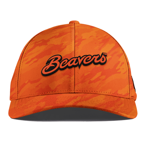 Oregon State University "Beavers Script" Curved Performance Blaze Orange Camo
