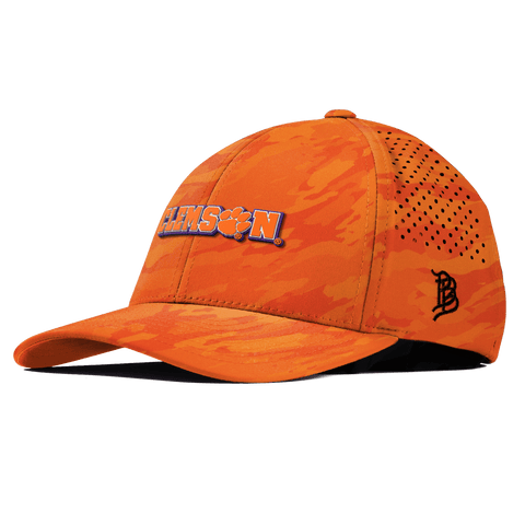 Clemson University "Clemson Block" Curved Performance Blaze Orange Camo